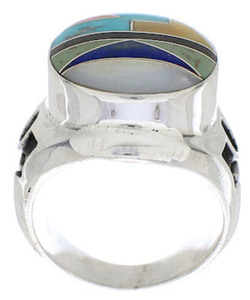 Genuine Sterling Silver Multicolor Ring Size 8-3/4 TX38722